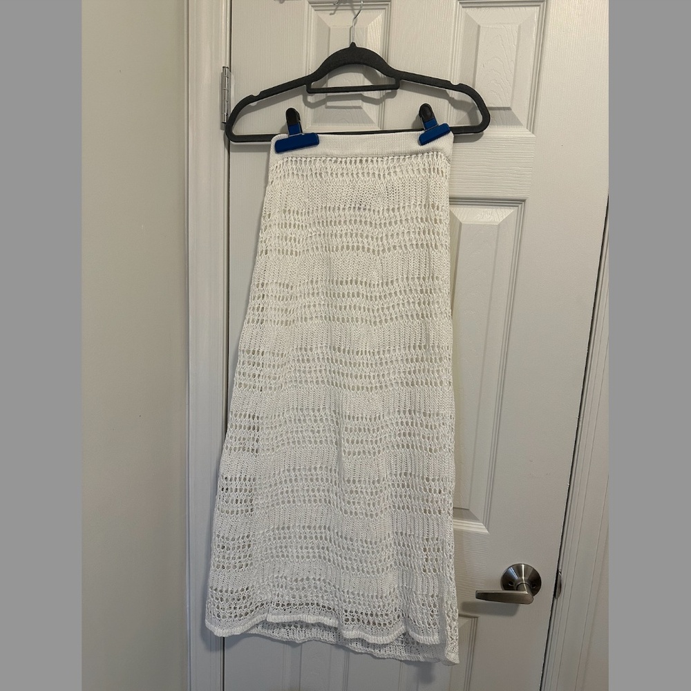 Pull-On Maxi Skirt in Cotton Crochet (Size S)